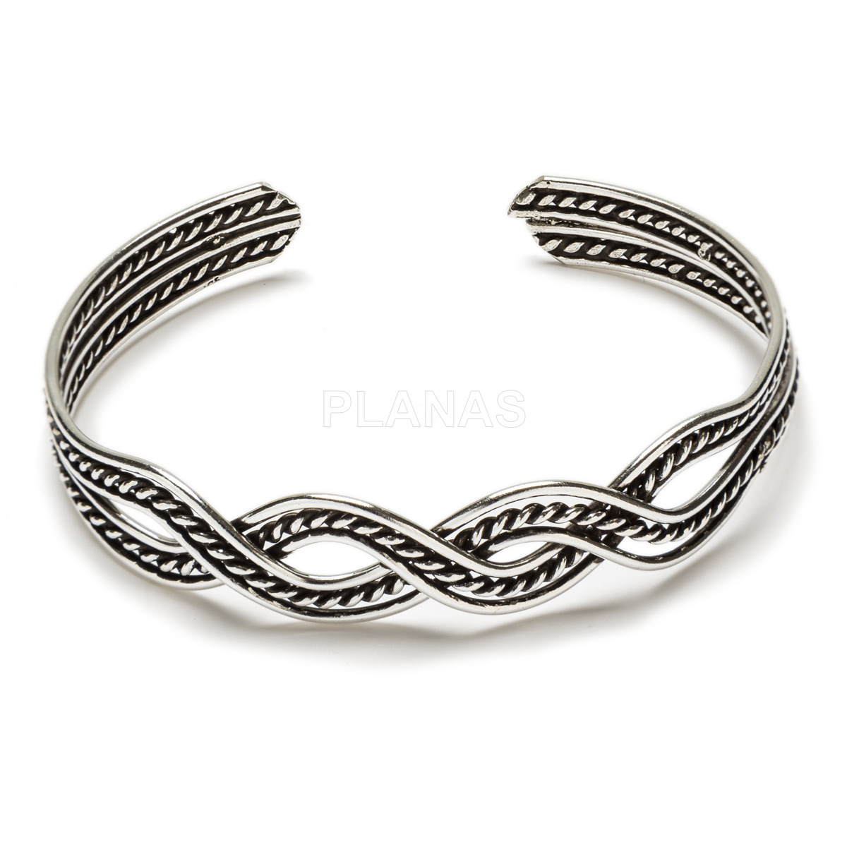 Pulsera rigida en plata de Ley. 