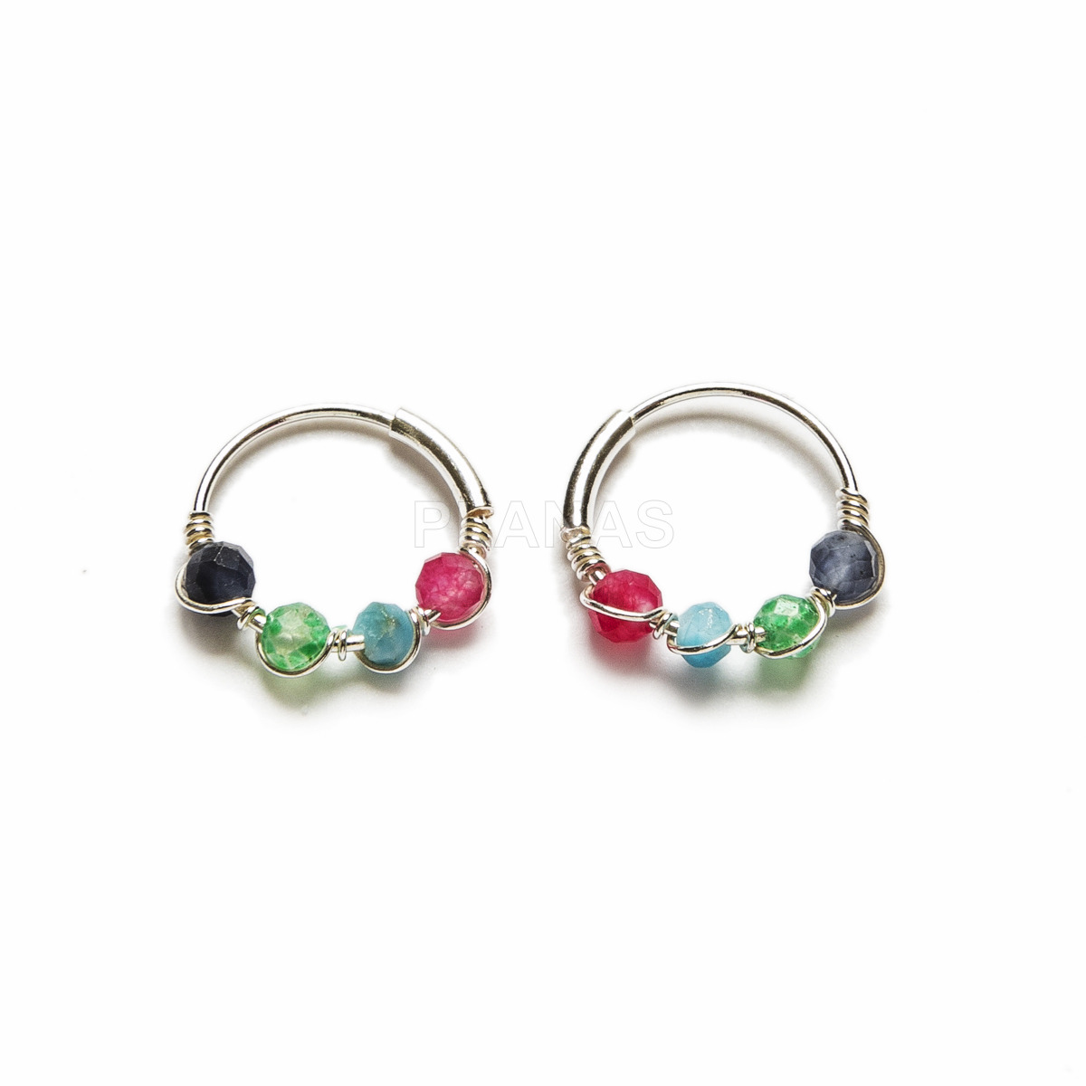 Sterling silver earrings and enamel balls.