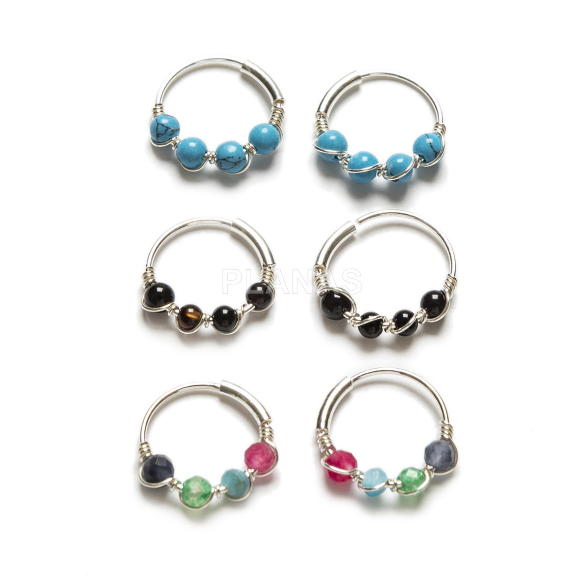 Sterling silver earrings and enamel balls.