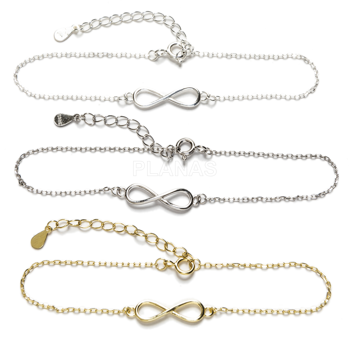 Pulsera en plata de ley .INFINITO.