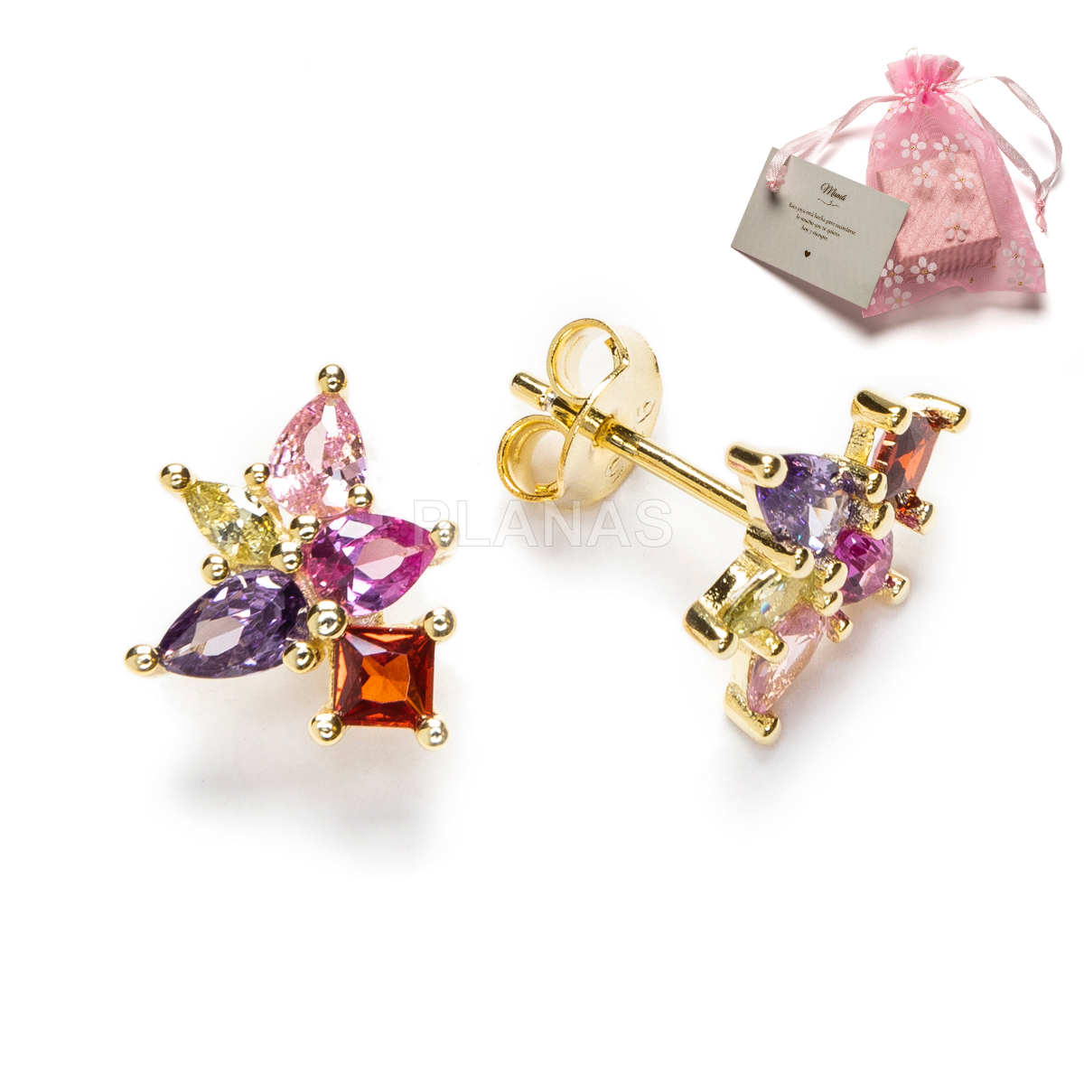 Pendientes en Plata de ley y Circonitas. 