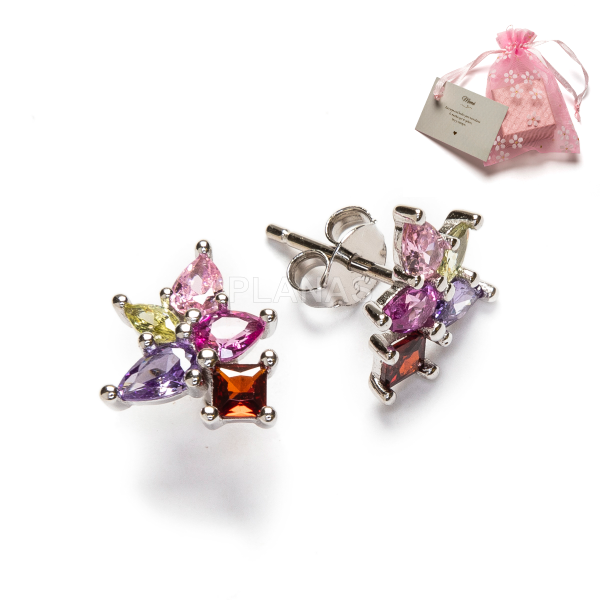 Pendientes en Plata de ley y Circonitas. 