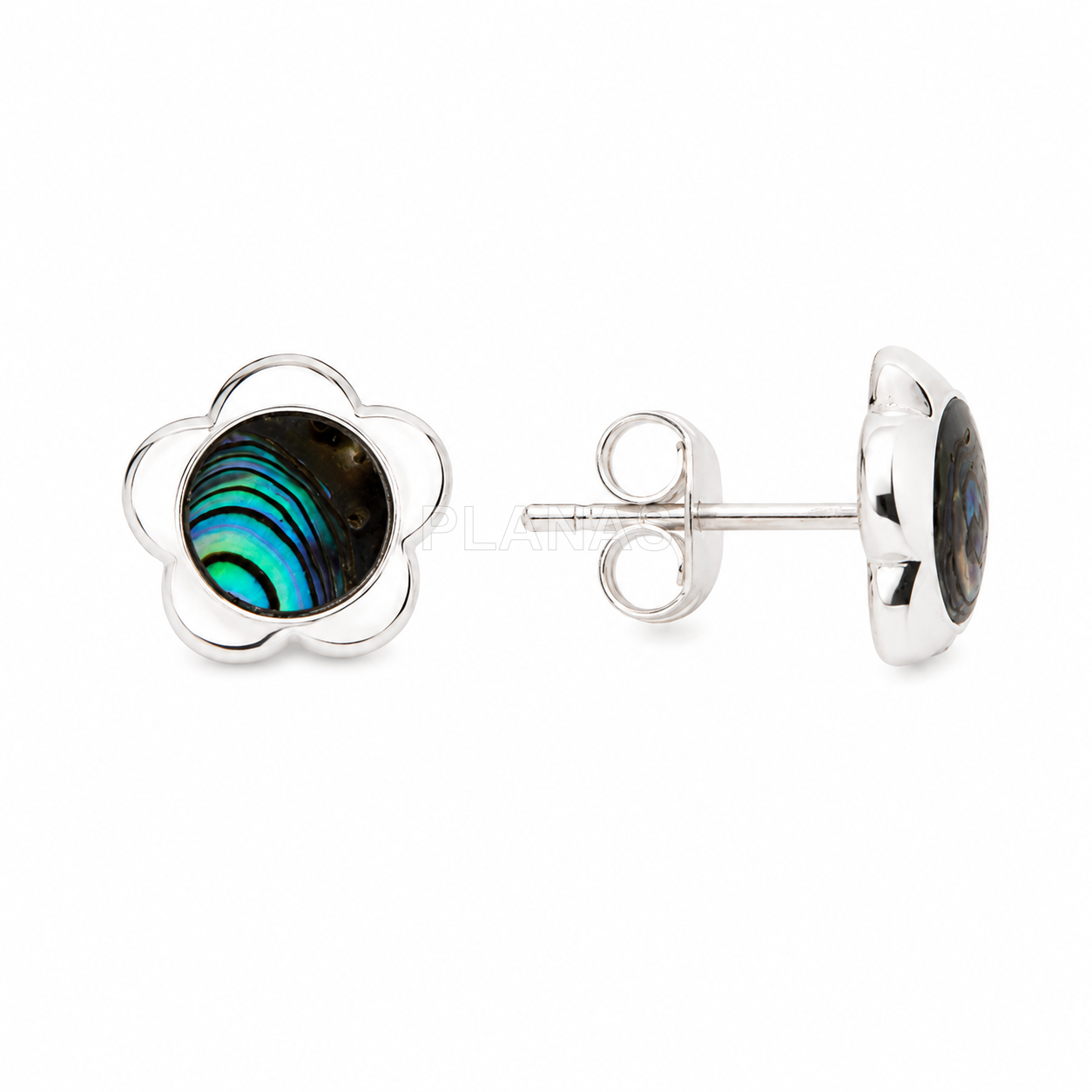 Pendientes en  Plata de Ley.9mm.FLOR.