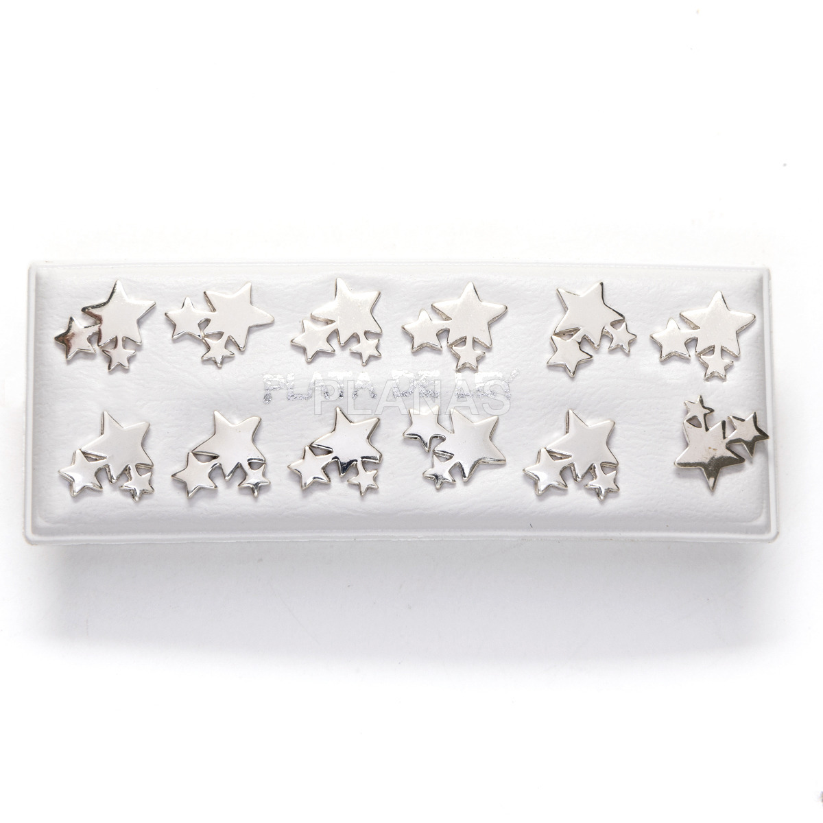 Pendientes en plata de ley, pack de 6 pares.ESTRELLAS.