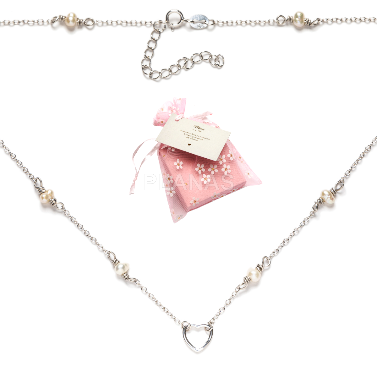 Collar en Plata de ley y Perlas Cultivadas.