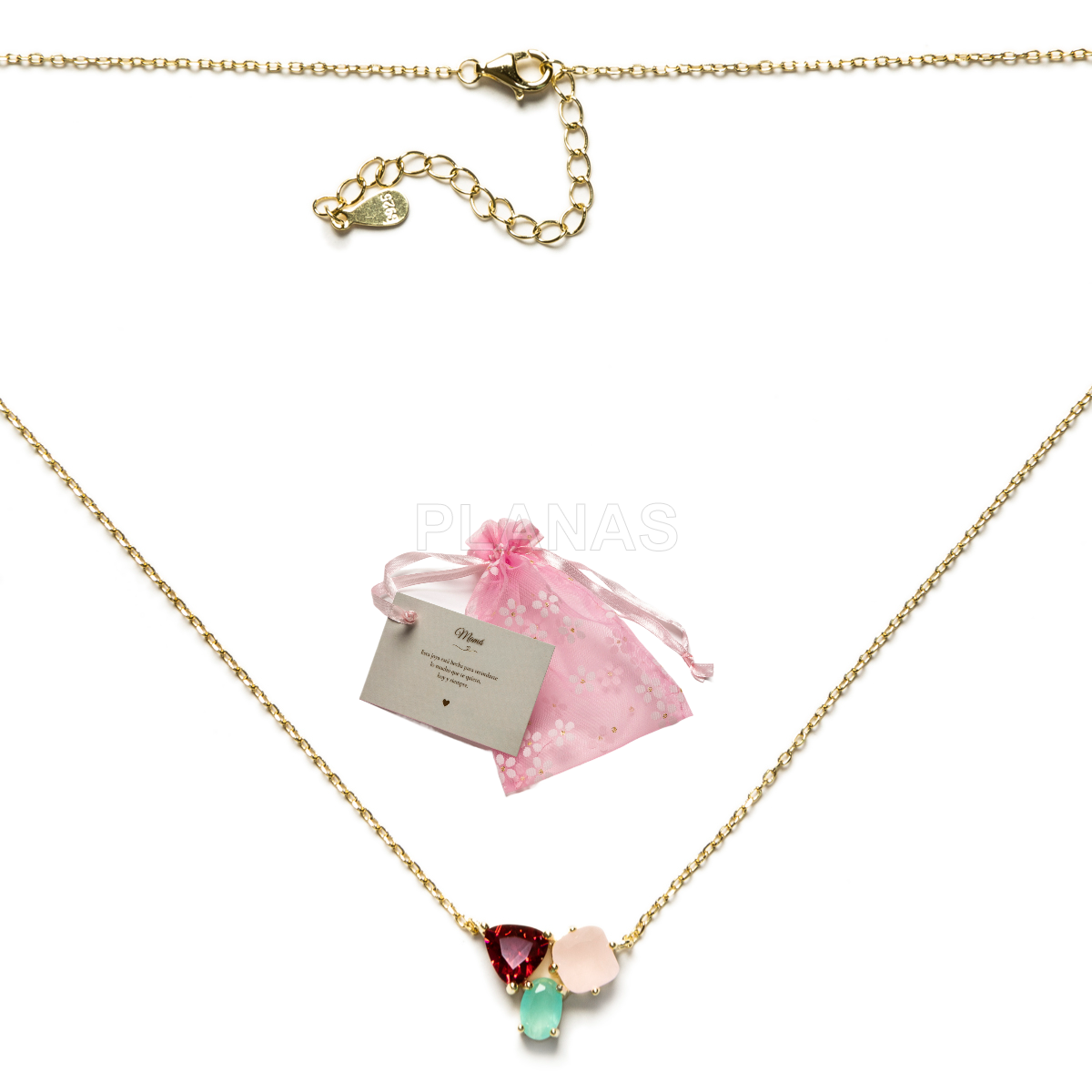 Colar em prata de lei e zircões.