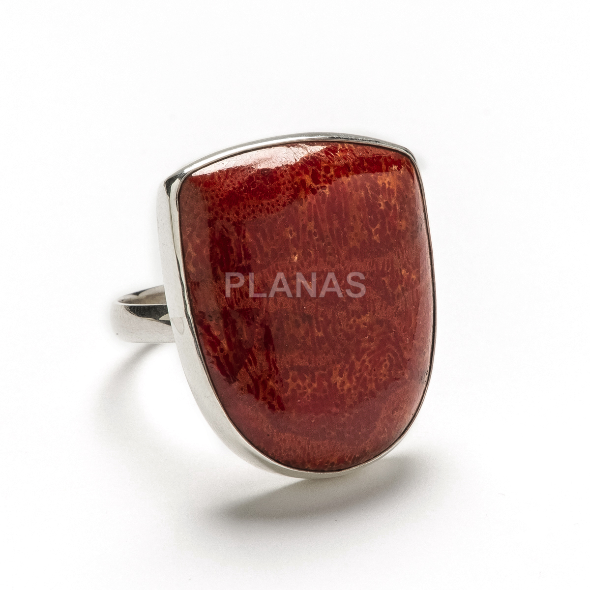Sterling silver anéis e natural coral.