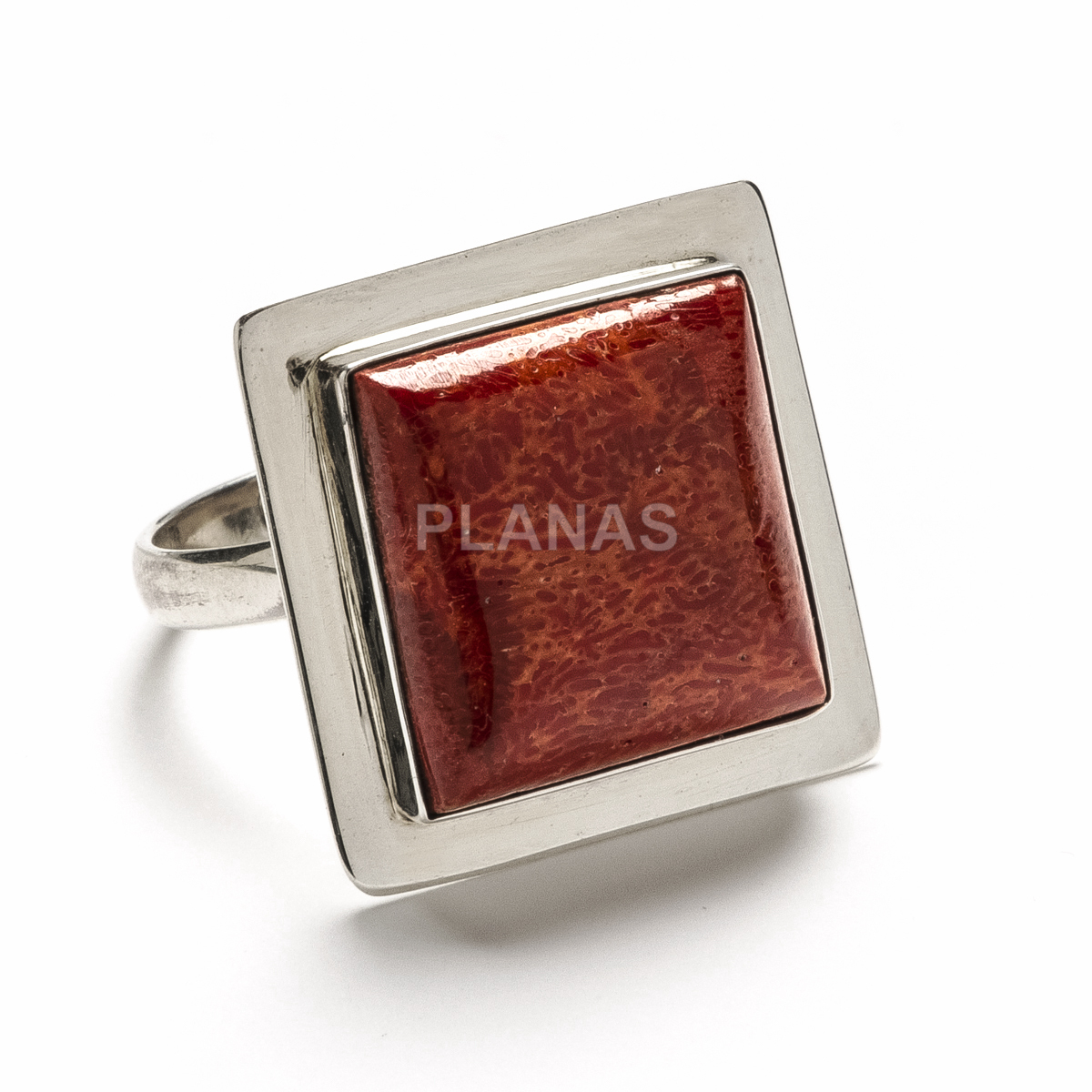 Sterling silver anéis e natural coral.
