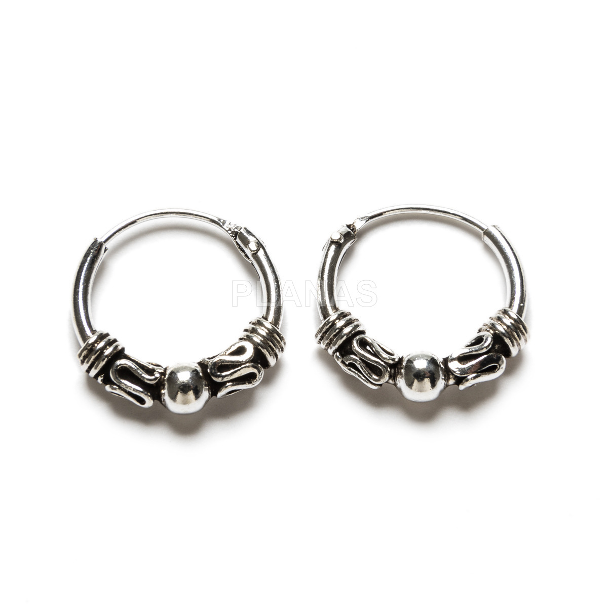 Bali hoops em prata de lei. 12mm.