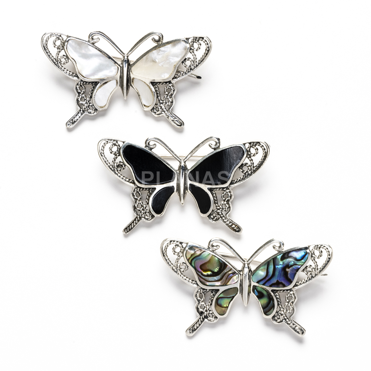 Broche en Plata de Ley.MARIPOSA.