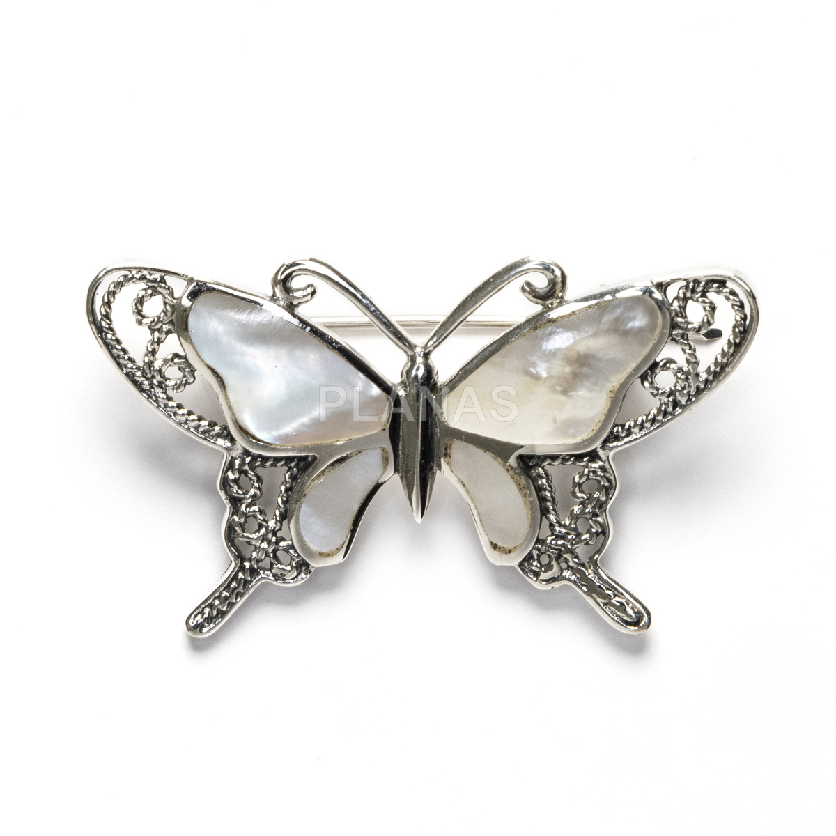 Broche en Plata de Ley.MARIPOSA.