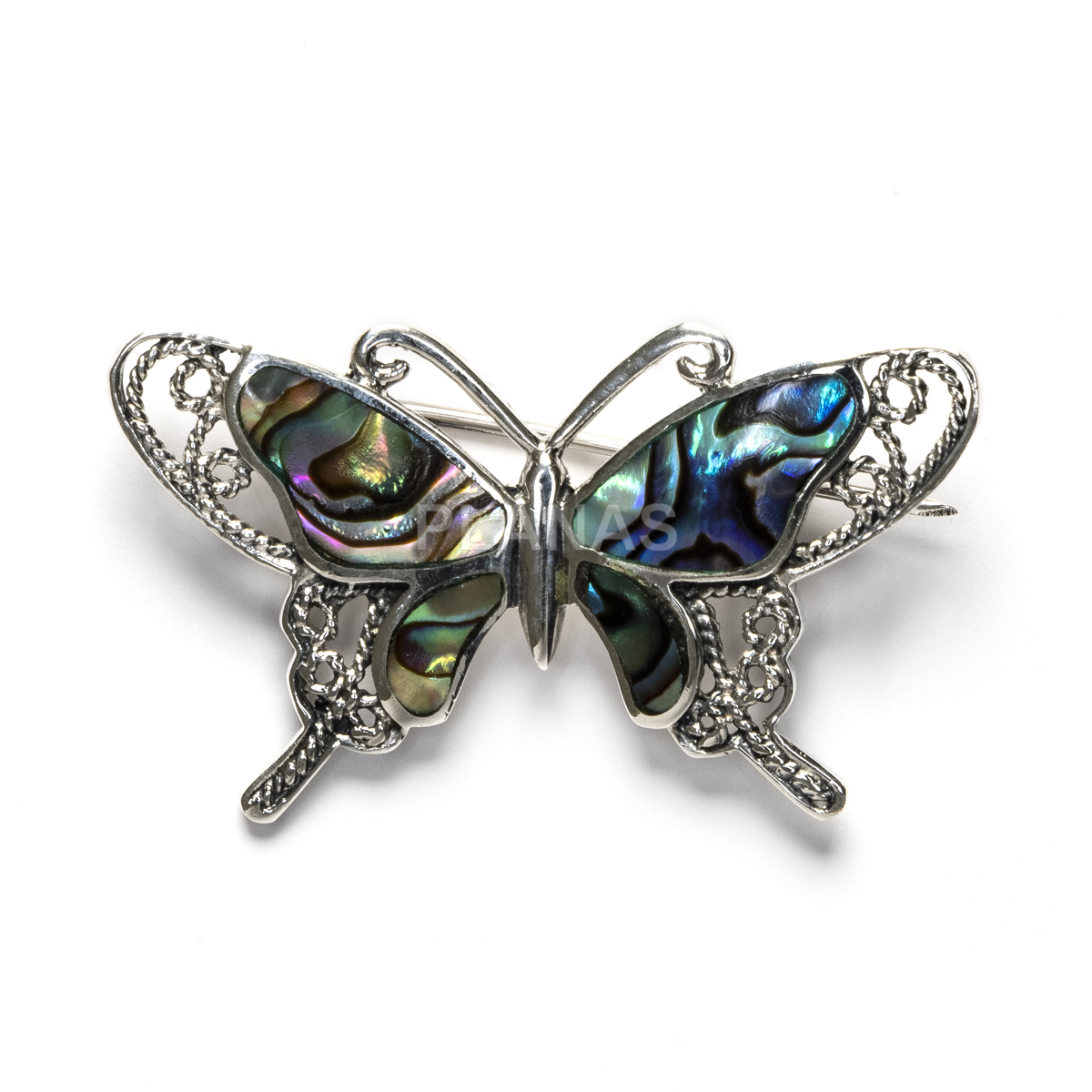 Broche en Plata de Ley.MARIPOSA.