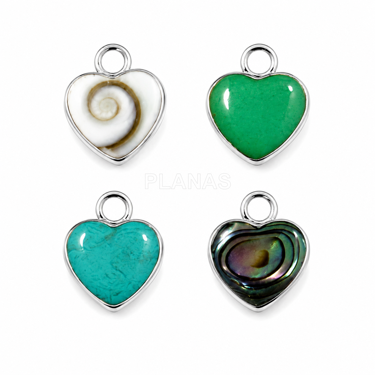 Mini Colgante en Plata de ley y Turquesa. CORAZÓN.