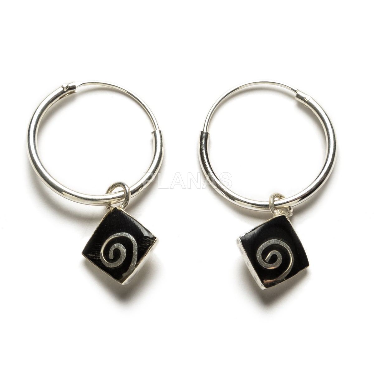 Sterling silver earrings. spiral.