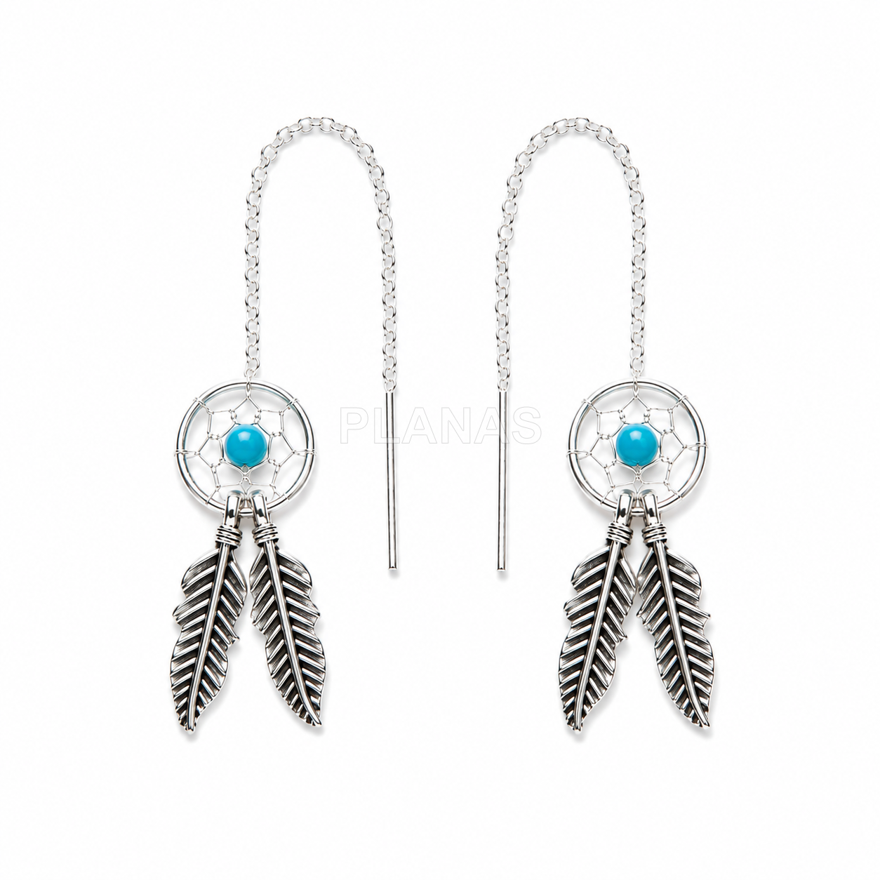Pendientes en Plata de Ley.ATRAPASUEÑOS.10mm.