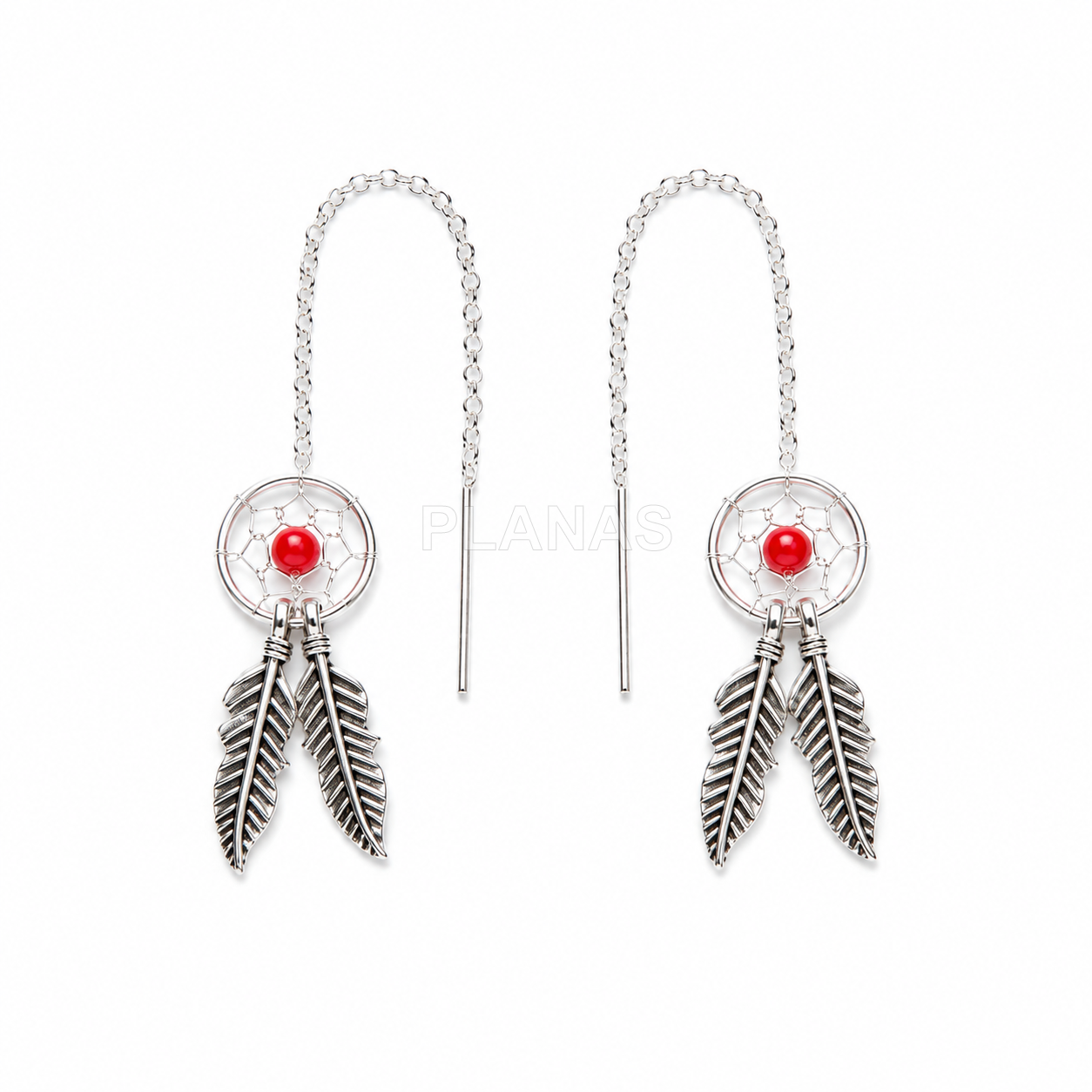 Pendientes en Plata de Ley.ATRAPASUEÑOS.10mm.