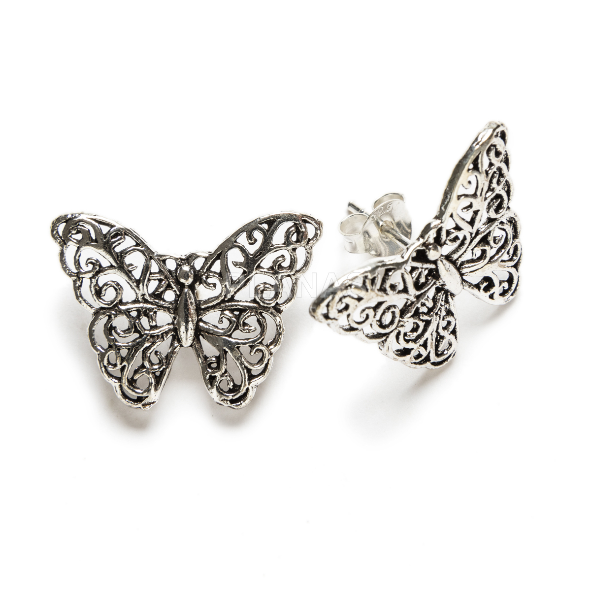 Pendientes en Plata de ley. MARIPOSA.