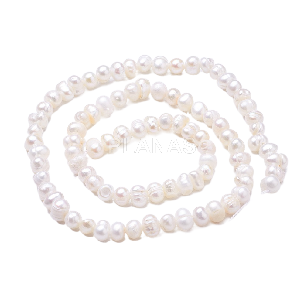 Tiras de Perlas Cultivadas 5-6mm.