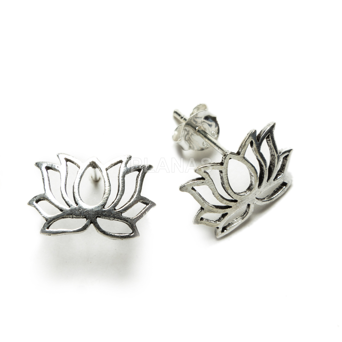 Sterling silver earrings. lotus flower.