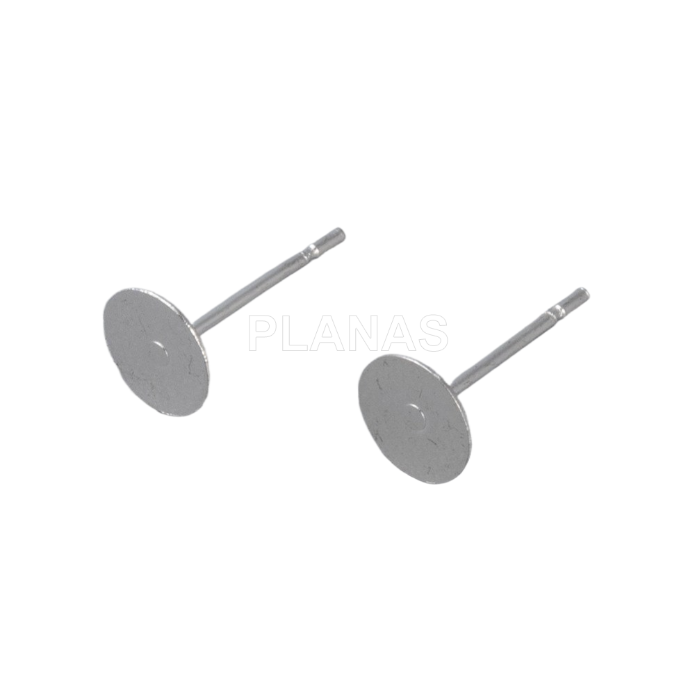 Pacote de 50pr em base de brinco em aço inox 304. 6mm.