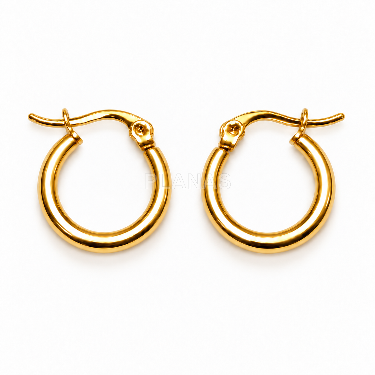 Aros en Acero Inoxidable 304 y Baño Oro.   