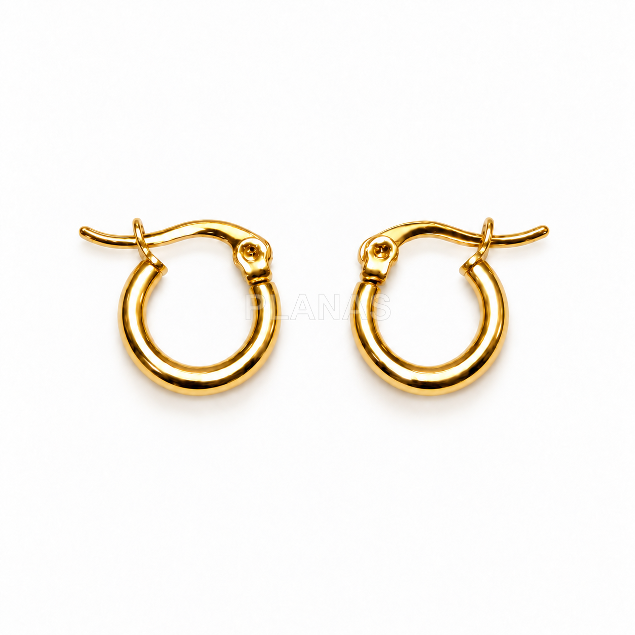 Aros en Acero Inoxidable 304 y Baño Oro.   