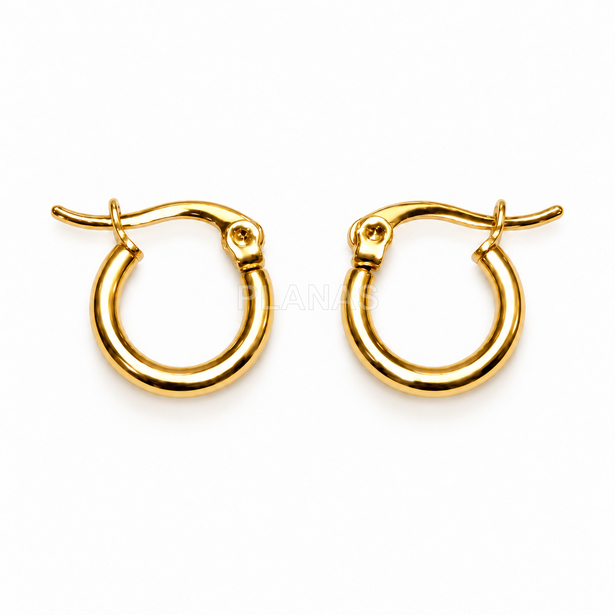 Aros en Acero Inoxidable 304 y Baño Oro.   