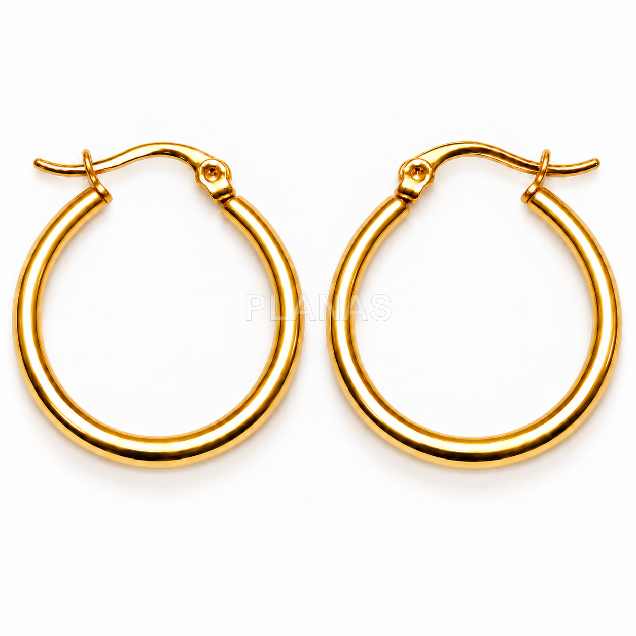 Aros en Acero Inoxidable 304 y Baño Oro.   