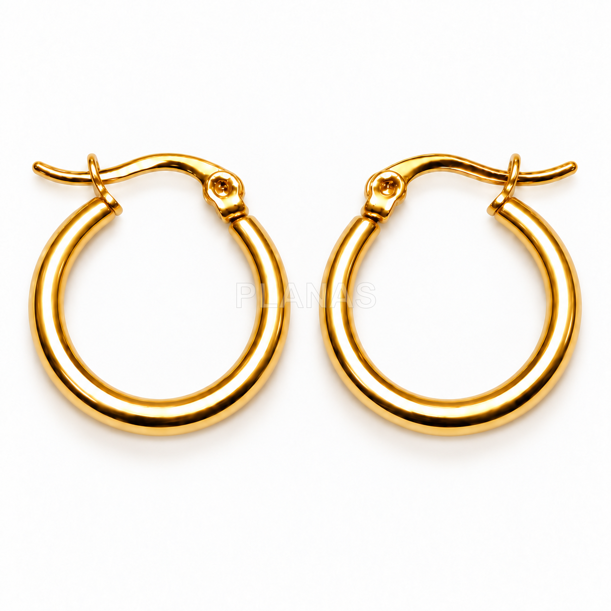 Aros en Acero Inoxidable 304 y Baño Oro.   