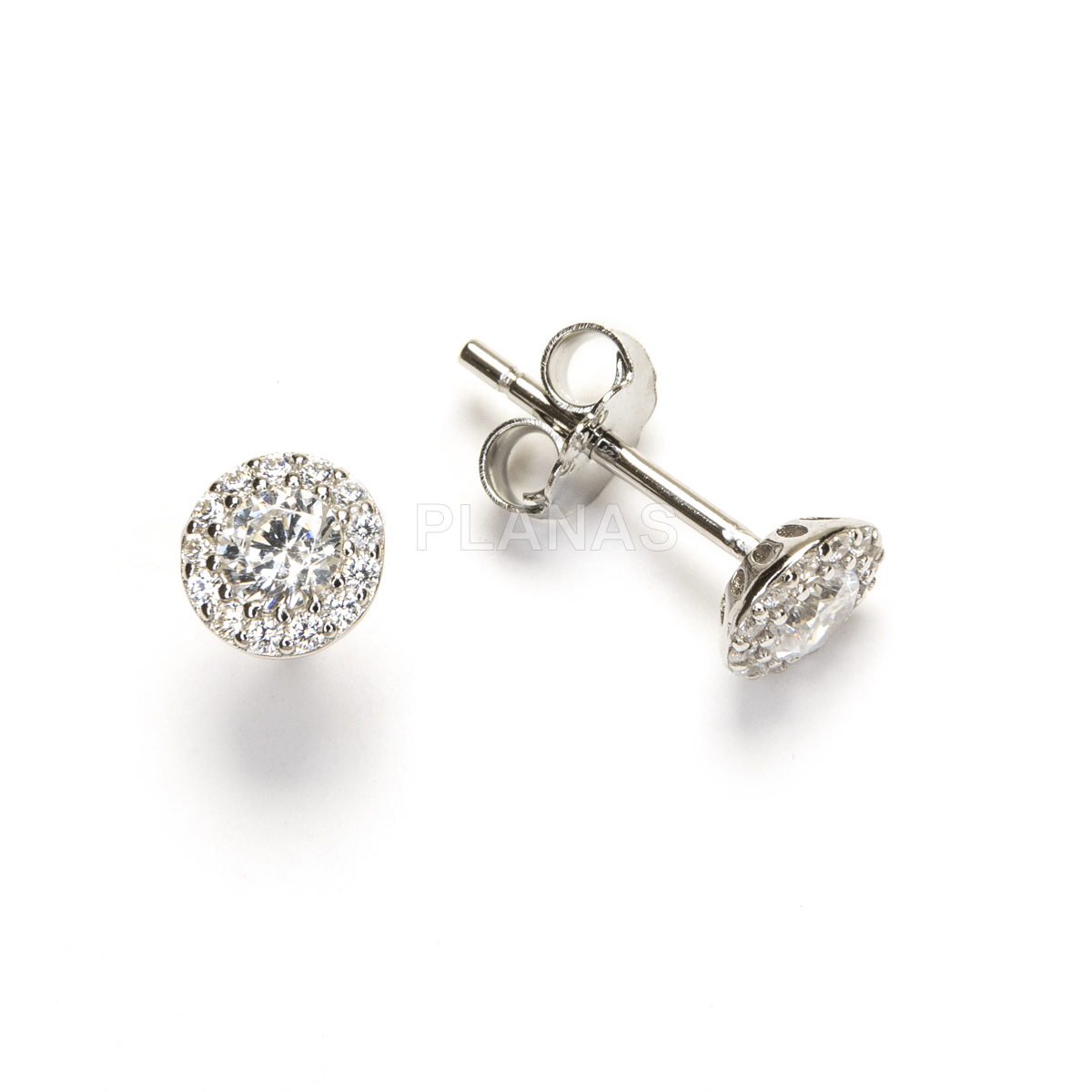 Pendientes en Plata de ley y Circonitas. 