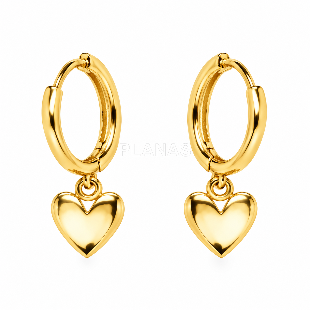 Aros en Plata de ley Rodiada. CORAZON.