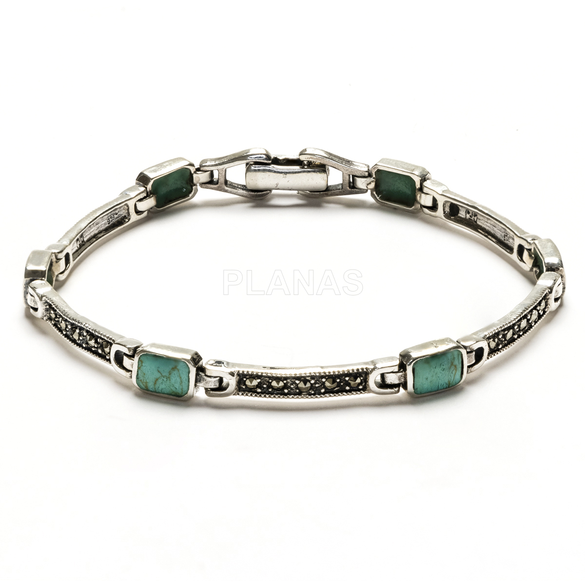 Pulsera en Plata de ley y Marquesitas.