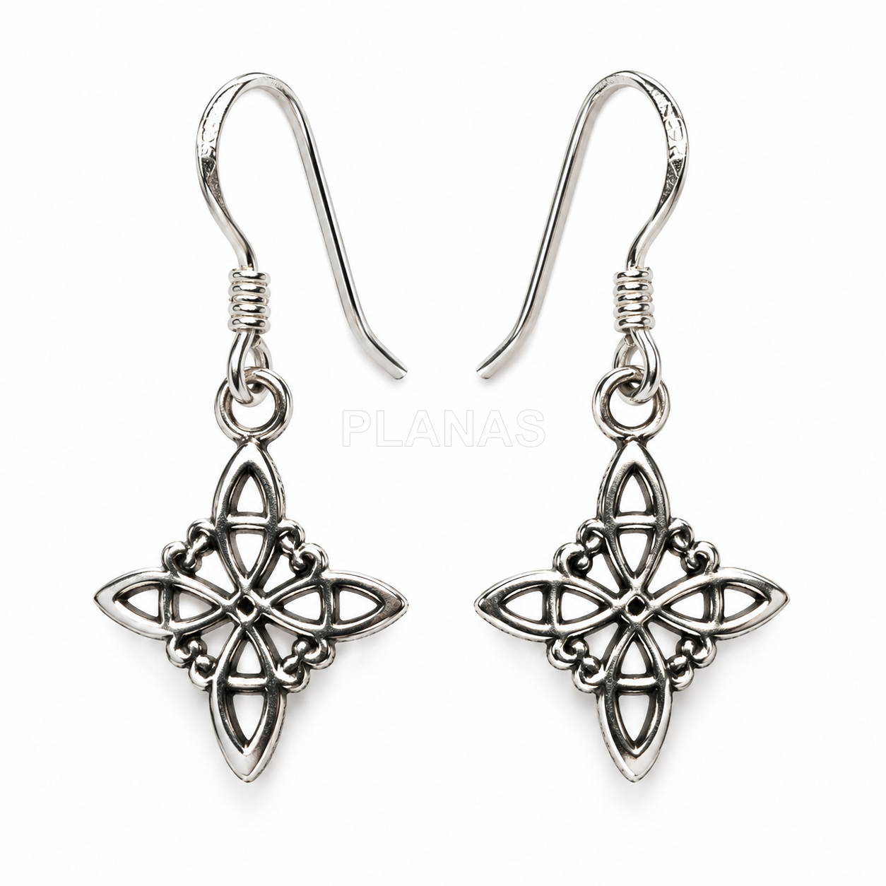 Pendientes y Colgante en plata de ley. NUDO DE BRUJAS.