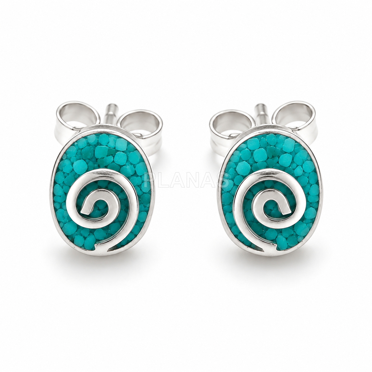 Pendientes en Plata de Ley. ESPIRAL.
