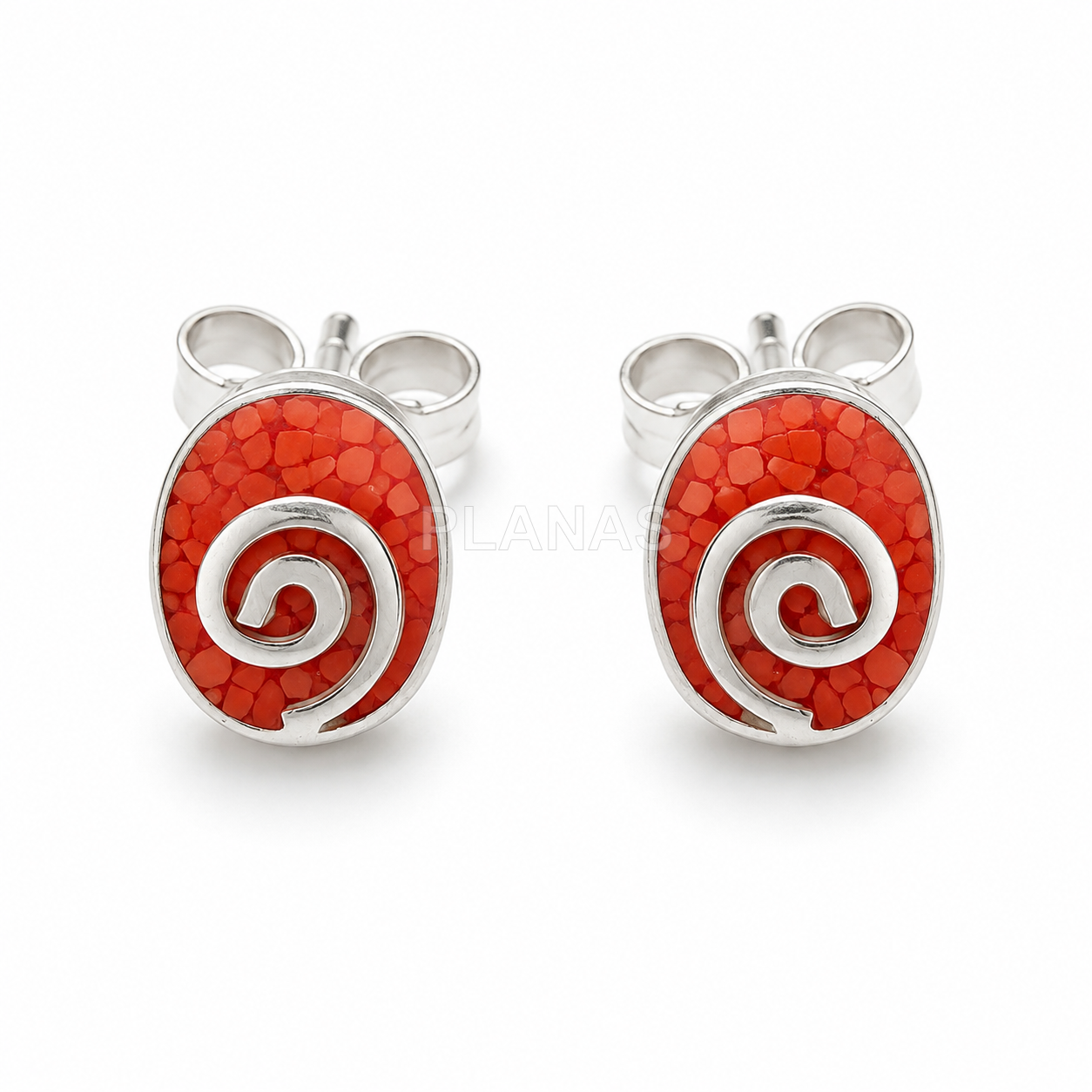 Pendientes en Plata de Ley. ESPIRAL.