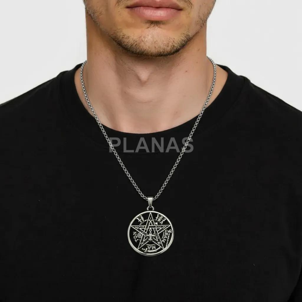 Collar en Acero Inoxidable. TETRAGRAMATÓN.