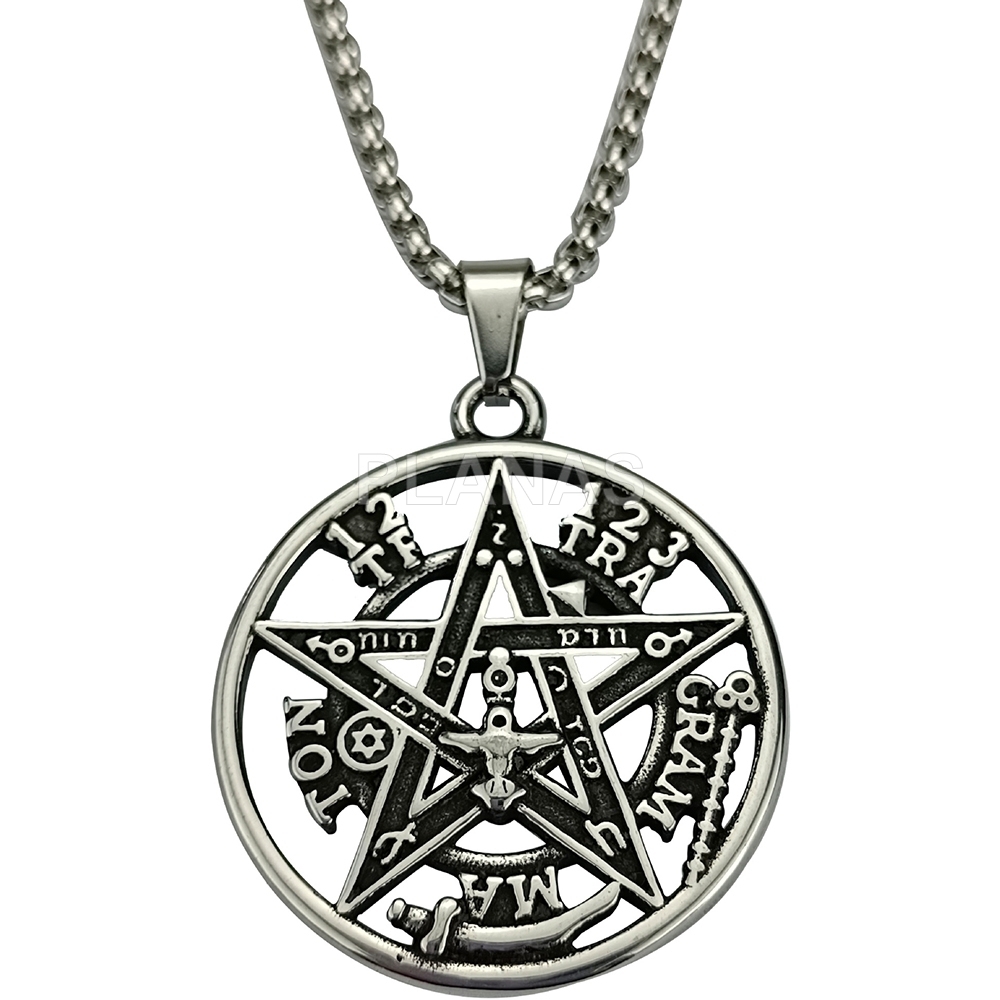 Collar en Acero Inoxidable. TETRAGRAMATÓN.