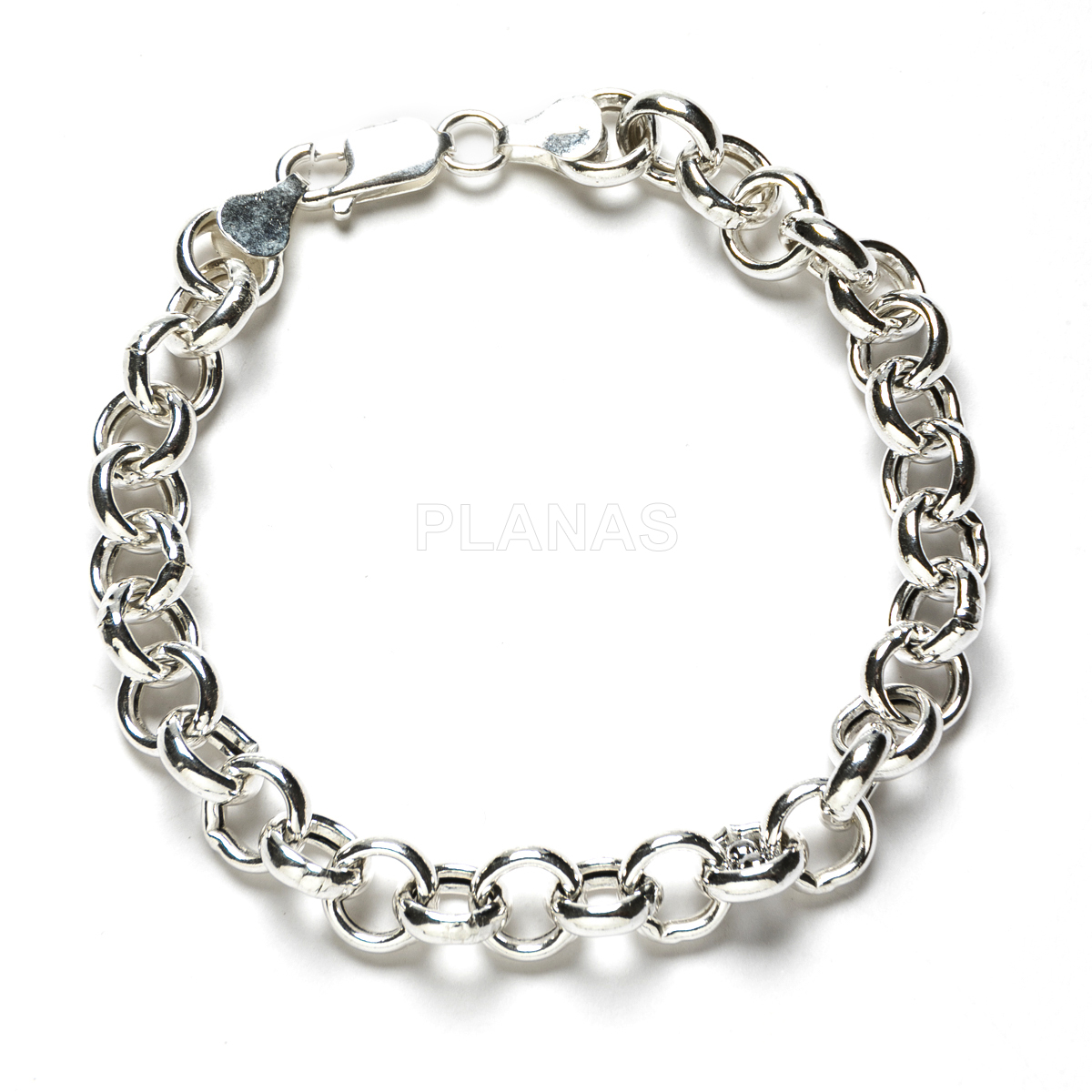 Pulsera rolo en Plata de Ley.