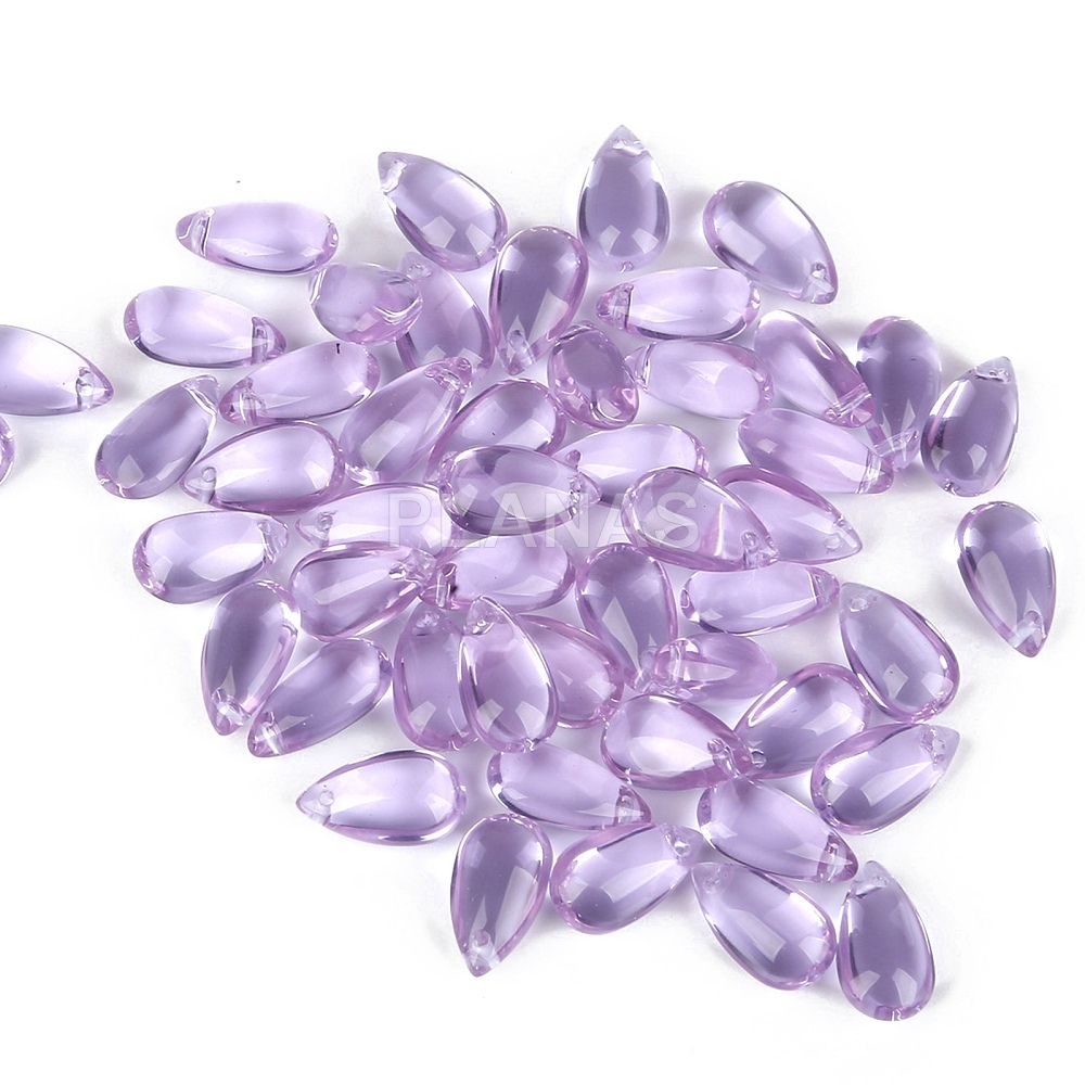 Pack de 5 piezas lagrima, Cristal color Violet.