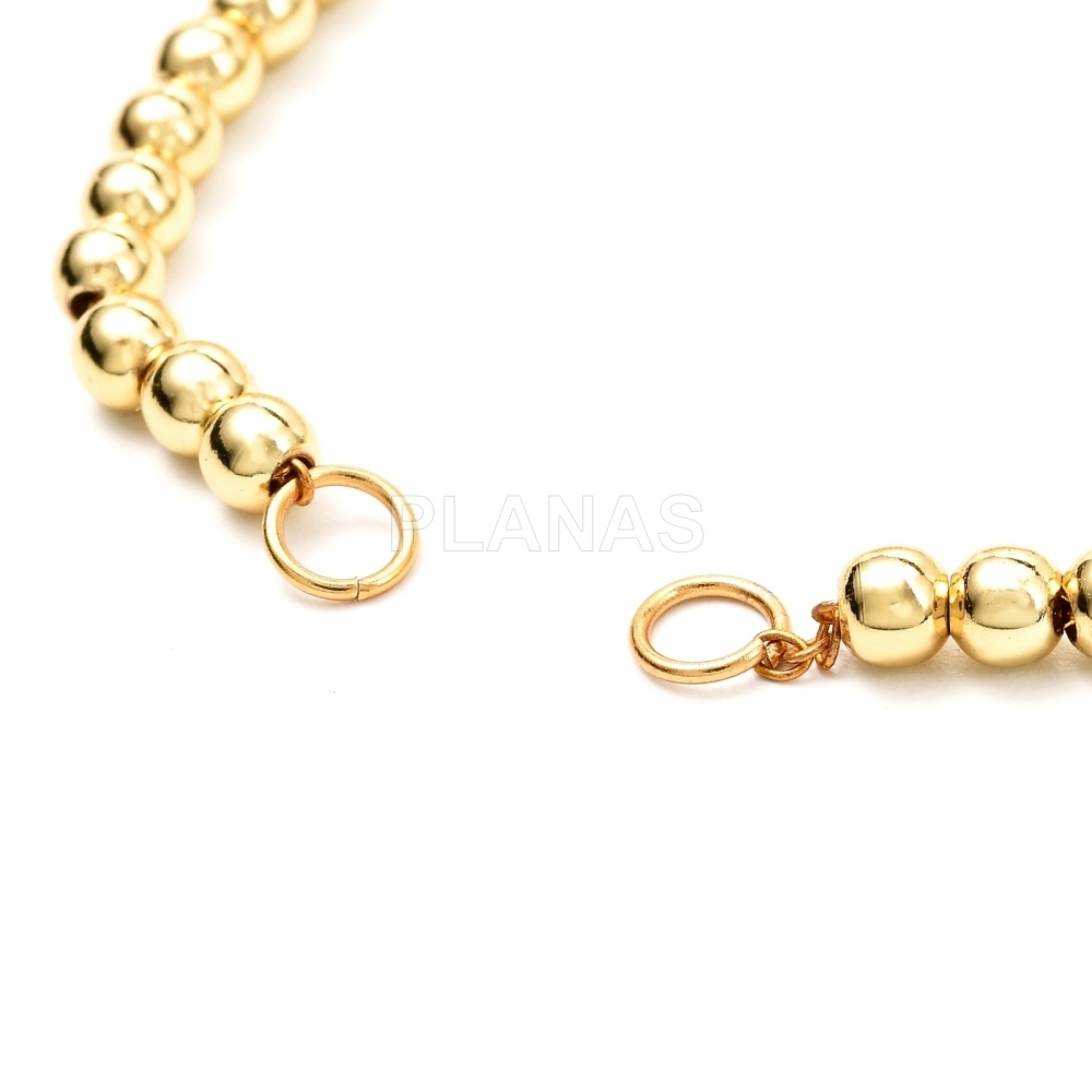 Base para pulsera en Acero Inoxidable y Baño de Oro con latón. 