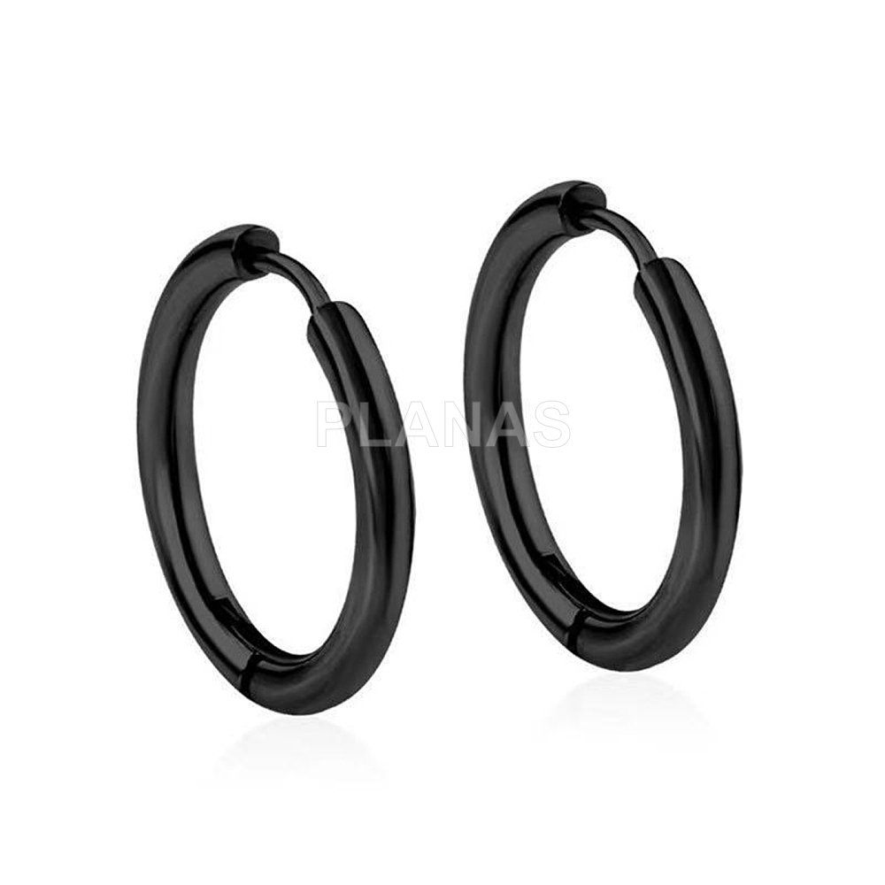 Aros de aço inoxidável de 18mm. cor preta.