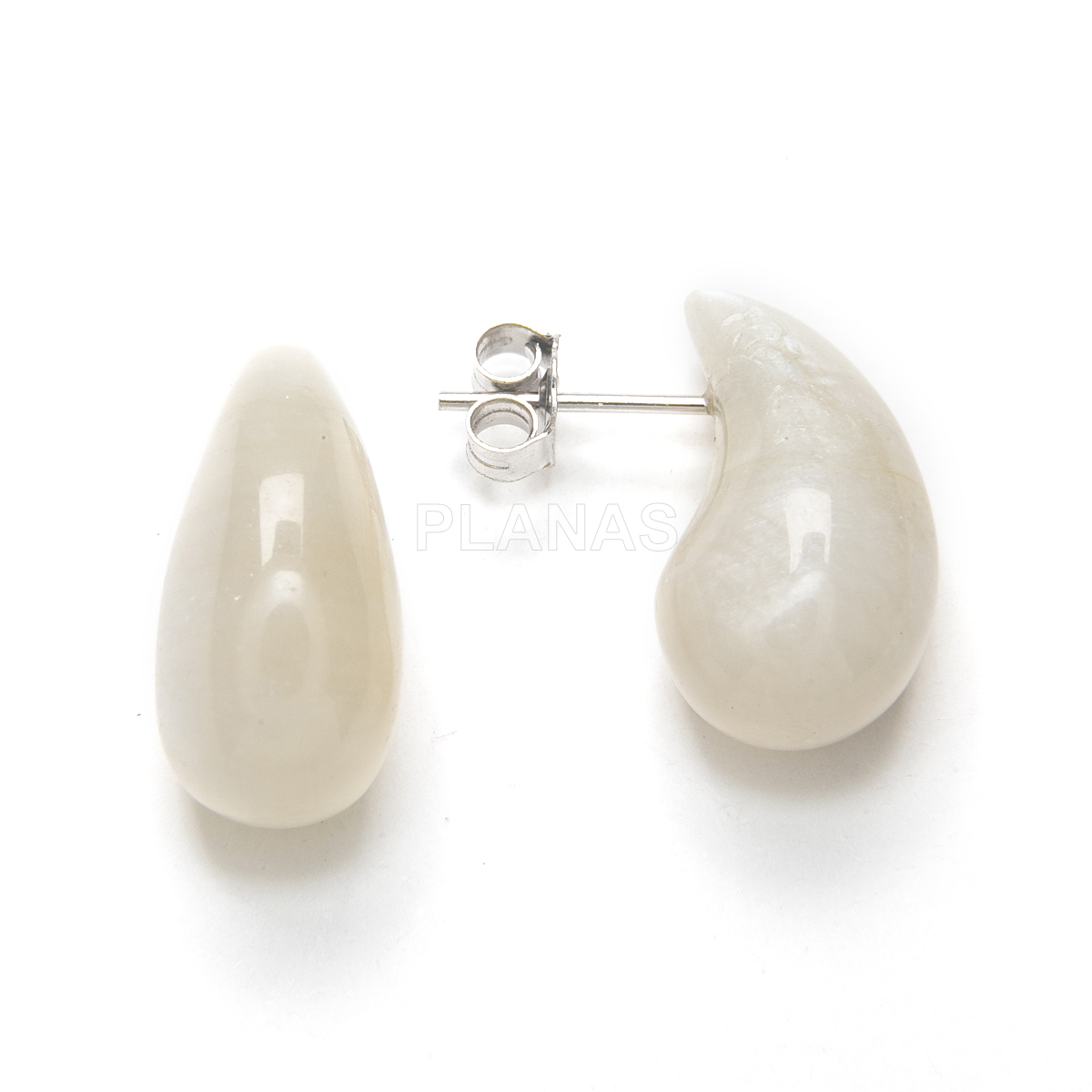 Pendientes en plata de ley y minerales naturales. GOTA.