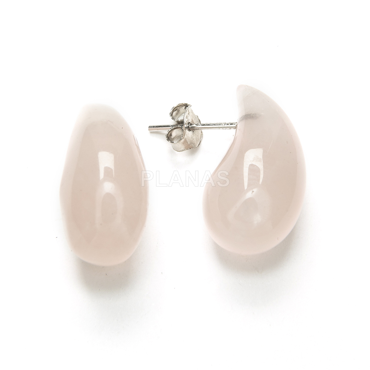 Pendientes en plata de ley y minerales naturales. GOTA.