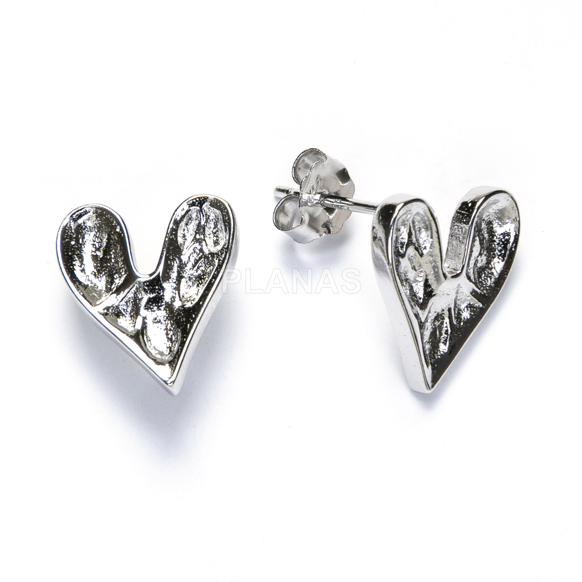 Pendientes en Plata de Ley. CORAZÓN.