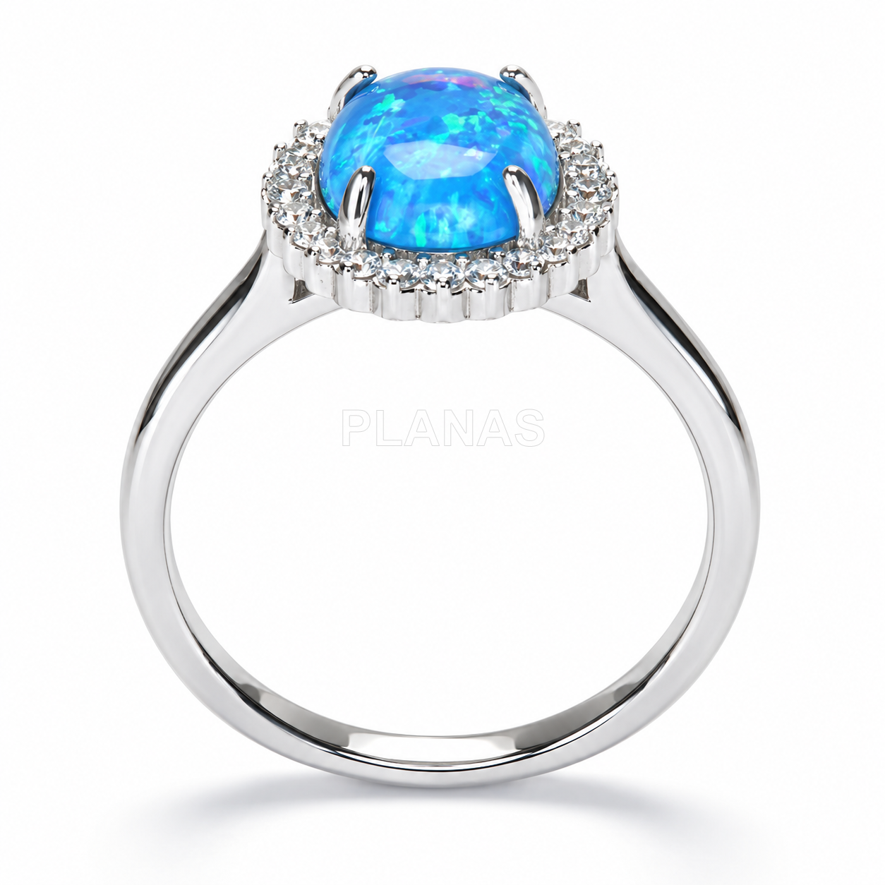 Anillo en Plata de ley Rodiada y Opalo.