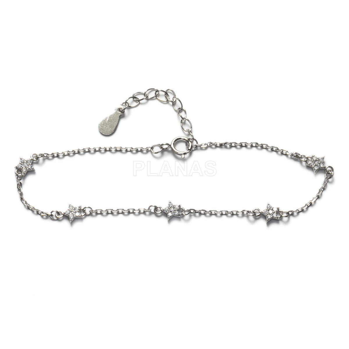 Pulsera en Plata de Ley y Circonitas. ESTRELLAS.  