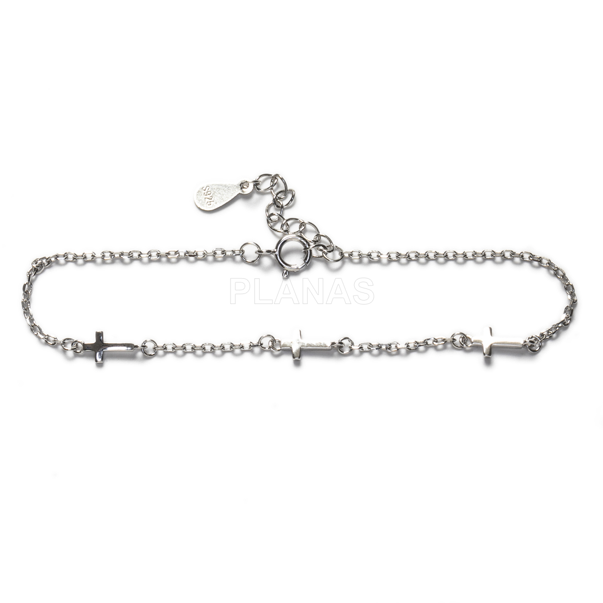 Pulsera en Plata de Ley. CRUCES.