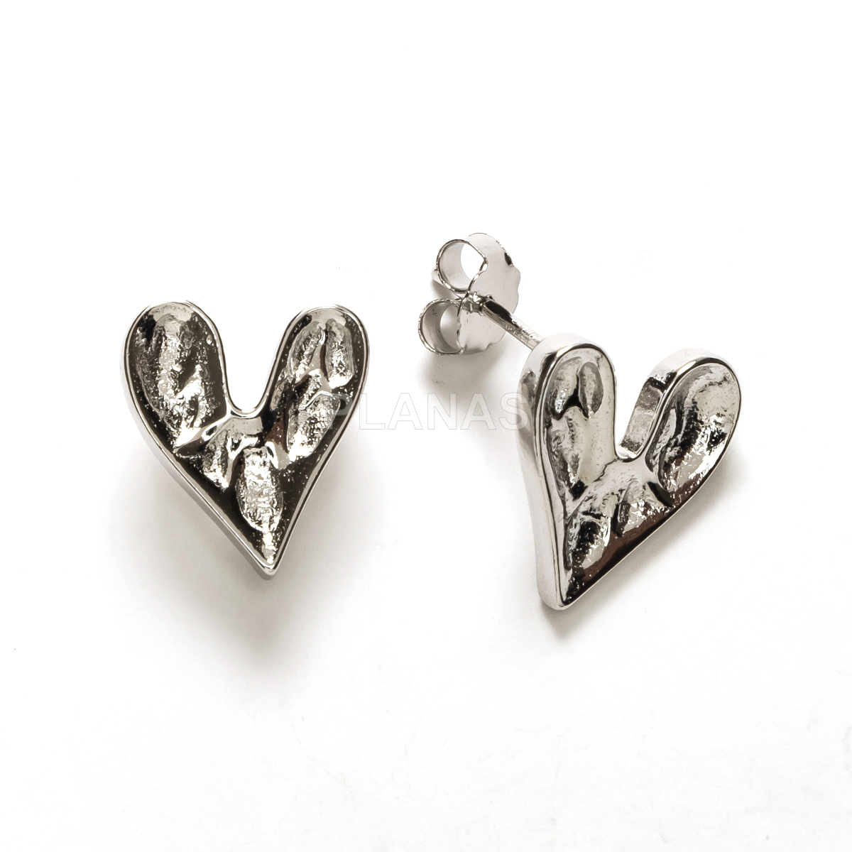 Pendientes en Plata de Ley. CORAZÓN.