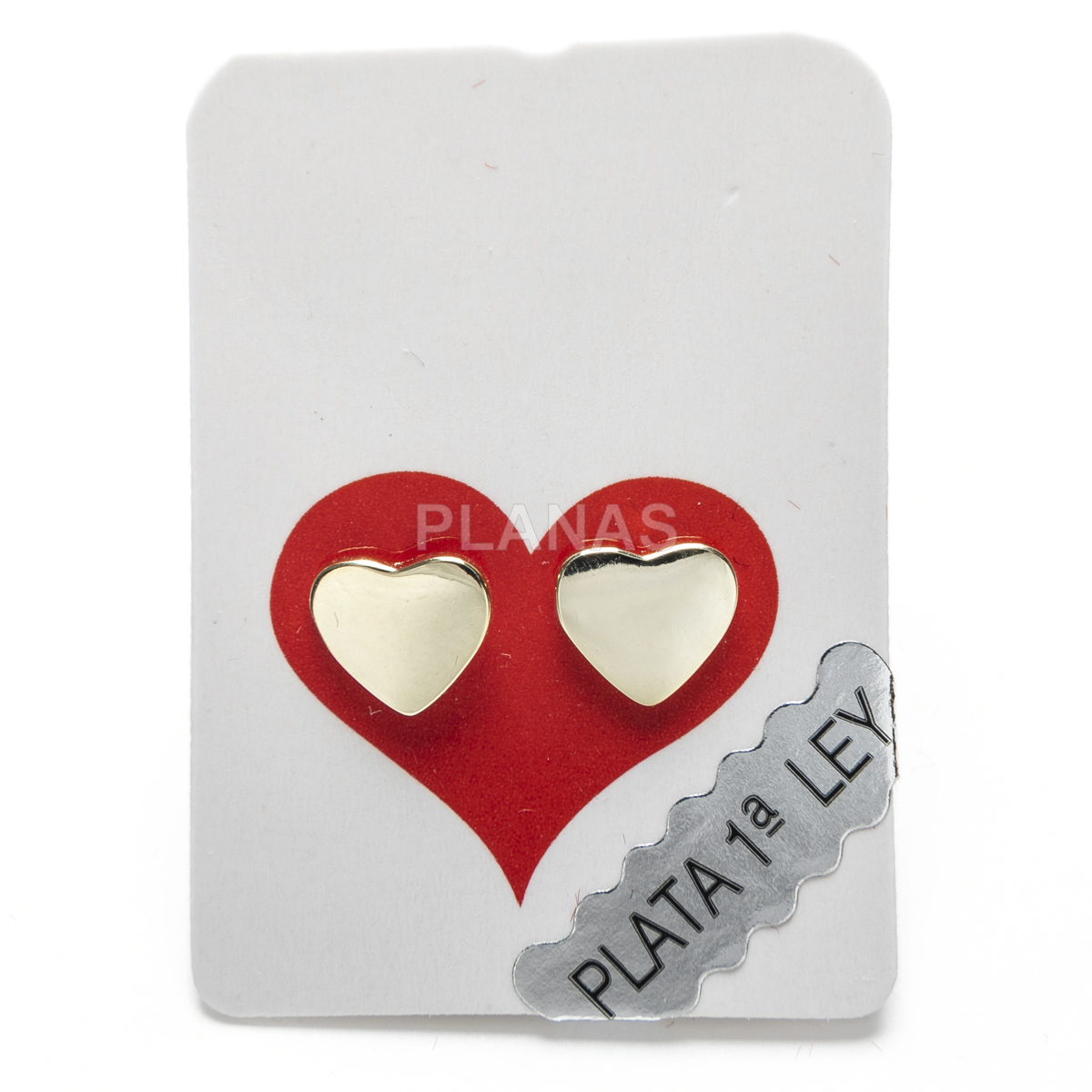 Pendientes en plata de ley y Baño Oro. CORAZÓN.