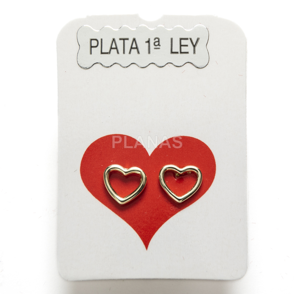 Pendientes en plata de ley y Baño Oro. CORAZÓN.